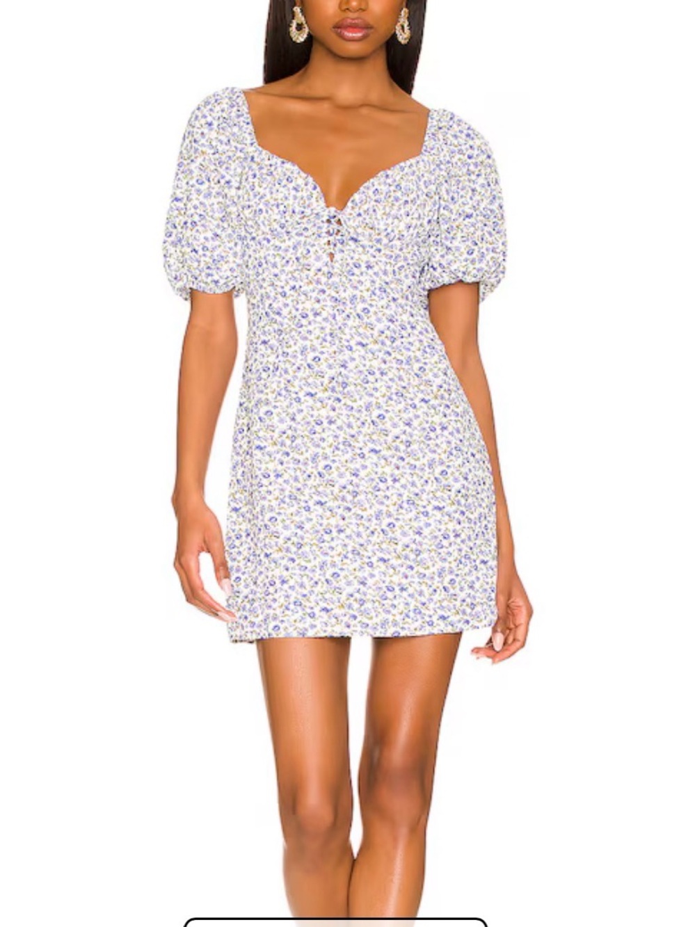 Revolve more to come Sherrie Puff Sleeve Dress in Blue Floral